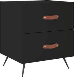 vidaXL - Nachtkastje - 40x35x47,5 - cm - bewerkt - hout - zwart