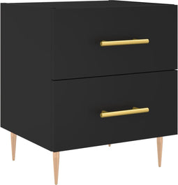 vidaXL - Nachtkastje - 40x35x47,5 - cm - bewerkt - hout - zwart
