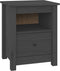 vidaXL - Nachtkastje - 40x35x49 - cm - massief - grenenhout - grijs