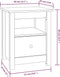 vidaXL - Nachtkastje - 40x35x49 - cm - massief - grenenhout - wit