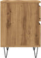 vidaXL - Nachtkastje - 40x35x50 - cm - bewerkt - hout - artisanaal - eikenkleur