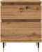 vidaXL - Nachtkastje - 40x35x50 - cm - bewerkt - hout - artisanaal - eikenkleur