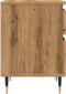 vidaXL - Nachtkastje - 40x35x50 - cm - bewerkt - hout - artisanaal - eikenkleur