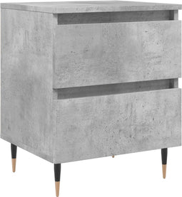 vidaXL - Nachtkastje - 40x35x50 - cm - bewerkt - hout - betongrijs