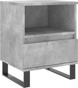 vidaXL - Nachtkastje - 40x35x50 - cm - bewerkt - hout - betongrijs