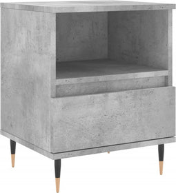 vidaXL - Nachtkastje - 40x35x50 - cm - bewerkt - hout - betongrijs