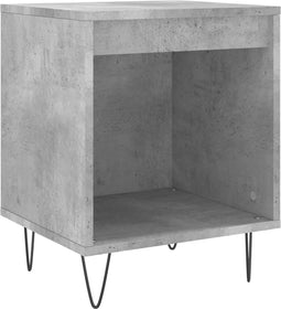 vidaXL - Nachtkastje - 40x35x50 - cm - bewerkt - hout - betongrijs