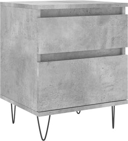 vidaXL - Nachtkastje - 40x35x50 - cm - bewerkt - hout - betongrijs