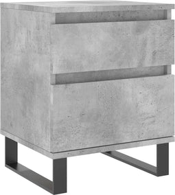 vidaXL - Nachtkastje - 40x35x50 - cm - bewerkt - hout - betongrijs