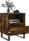 vidaXL - Nachtkastje - 40x35x50 - cm - bewerkt - hout - gerookt - eikenkleurig