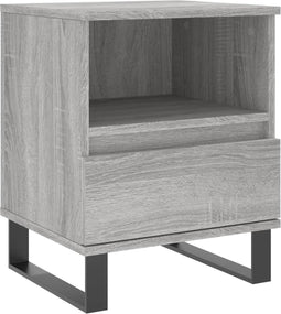vidaXL - Nachtkastje - 40x35x50 - cm - bewerkt - hout - grijs - sonoma - eikenkleurig