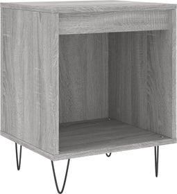 vidaXL - Nachtkastje - 40x35x50 - cm - bewerkt - hout - grijs - sonoma - eikenkleurig