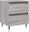 vidaXL - Nachtkastje - 40x35x50 - cm - bewerkt - hout - grijs - sonoma - eikenkleurig