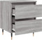 vidaXL - Nachtkastje - 40x35x50 - cm - bewerkt - hout - grijs - sonoma - eikenkleurig