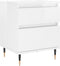 vidaXL - Nachtkastje - 40x35x50 - cm - bewerkt - hout - hoogglans - wit