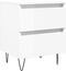 vidaXL - Nachtkastje - 40x35x50 - cm - bewerkt - hout - hoogglans - wit