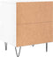 vidaXL - Nachtkastje - 40x35x50 - cm - bewerkt - hout - hoogglans - wit