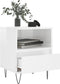 vidaXL - Nachtkastje - 40x35x50 - cm - bewerkt - hout - hoogglans - wit