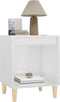 vidaXL - Nachtkastje - 40x35x50 - cm - bewerkt - hout - hoogglans - wit