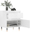 vidaXL - Nachtkastje - 40x35x50 - cm - bewerkt - hout - hoogglans - wit