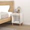 vidaXL - Nachtkastje - 40x35x50 - cm - bewerkt - hout - hoogglans - wit