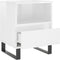 vidaXL - Nachtkastje - 40x35x50 - cm - bewerkt - hout - hoogglans - wit