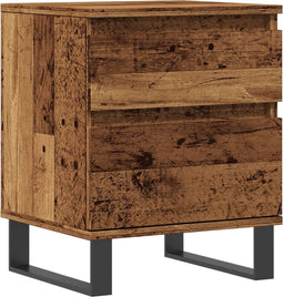 vidaXL - Nachtkastje - 40x35x50 - cm - bewerkt - hout - oud - houtkleurig