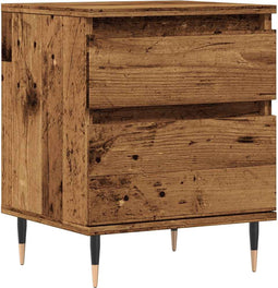 vidaXL - Nachtkastje - 40x35x50 - cm - bewerkt - hout - oud - houtkleurig