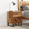 vidaXL - Nachtkastje - 40x35x50 - cm - bewerkt - hout - oud - houtkleurig