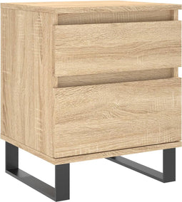 vidaXL - Nachtkastje - 40x35x50 - cm - bewerkt - hout - sonoma - eikenkleurig