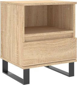 vidaXL - Nachtkastje - 40x35x50 - cm - bewerkt - hout - sonoma - eikenkleurig