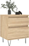 vidaXL - Nachtkastje - 40x35x50 - cm - bewerkt - hout - sonoma - eikenkleurig
