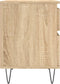 vidaXL - Nachtkastje - 40x35x50 - cm - bewerkt - hout - sonoma - eikenkleurig