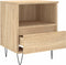 vidaXL - Nachtkastje - 40x35x50 - cm - bewerkt - hout - sonoma - eikenkleurig