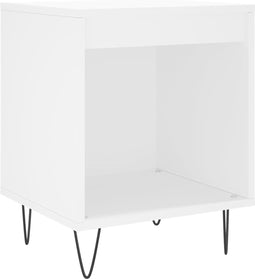 vidaXL - Nachtkastje - 40x35x50 - cm - bewerkt - hout - wit