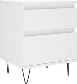 vidaXL - Nachtkastje - 40x35x50 - cm - bewerkt - hout - wit