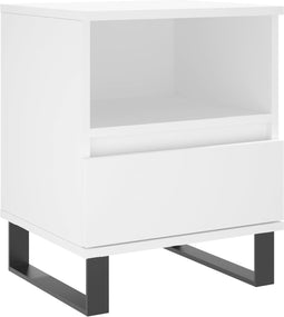 vidaXL - Nachtkastje - 40x35x50 - cm - bewerkt - hout - wit