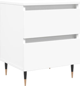vidaXL - Nachtkastje - 40x35x50 - cm - bewerkt - hout - wit
