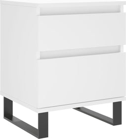 vidaXL - Nachtkastje - 40x35x50 - cm - bewerkt - hout - wit