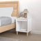 vidaXL - Nachtkastje - 40x35x50 - cm - bewerkt - hout - wit