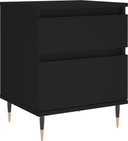vidaXL - Nachtkastje - 40x35x50 - cm - bewerkt - hout - zwart