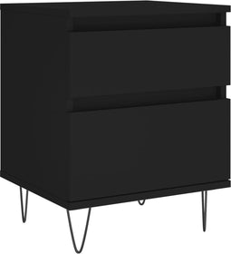 vidaXL - Nachtkastje - 40x35x50 - cm - bewerkt - hout - zwart