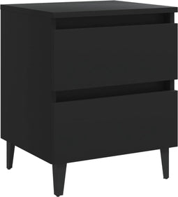 vidaXL - Nachtkastje - 40x35x50 - cm - bewerkt - hout - zwart