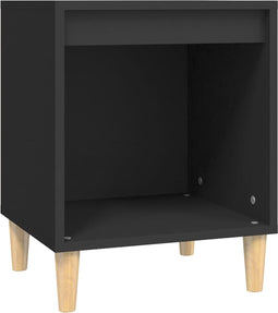 vidaXL - Nachtkastje - 40x35x50 - cm - bewerkt - hout - zwart
