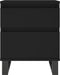 vidaXL - Nachtkastje - 40x35x50 - cm - bewerkt - hout - zwart