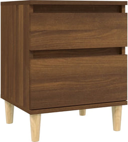 vidaXL - Nachtkastje - 40x35x50 - cm - bruin - eikenkleur