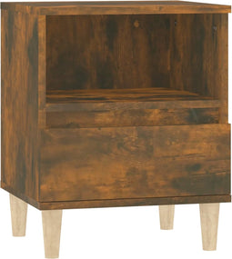 vidaXL - Nachtkastje - 40x35x50 - cm - gerookt - eikenkleurig