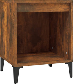 vidaXL - Nachtkastje - 40x35x50 - cm - gerookt - eikenkleurig