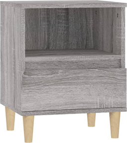 vidaXL - Nachtkastje - 40x35x50 - cm - grijs - sonoma - eikenkleurig