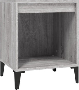 vidaXL - Nachtkastje - 40x35x50 - cm - grijs - sonoma - eikenkleurig